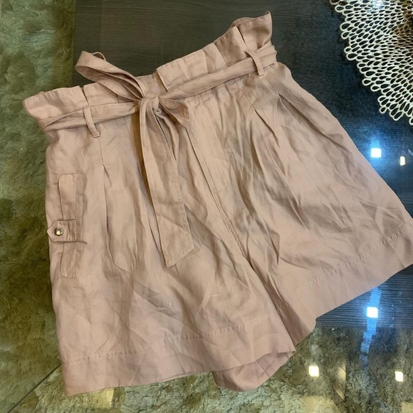 Pants - High rise paper bag shorts